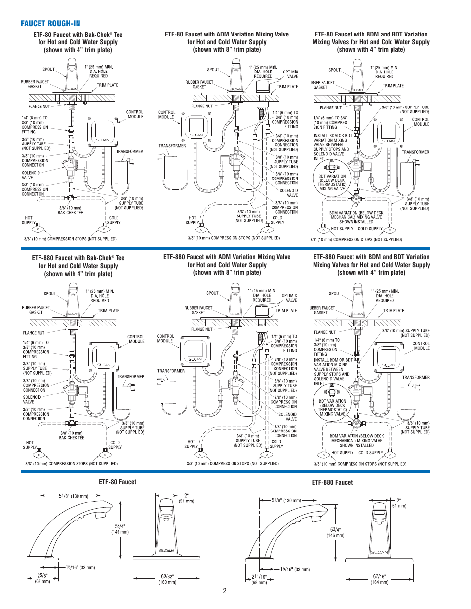 Sloan ETF-80 Faucet User Manual | Page 2 / 8