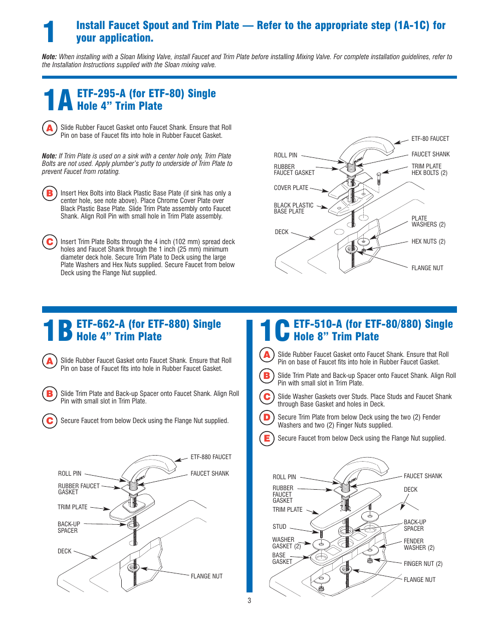 Sloan ETF-80 Faucet User Manual | Page 3 / 8