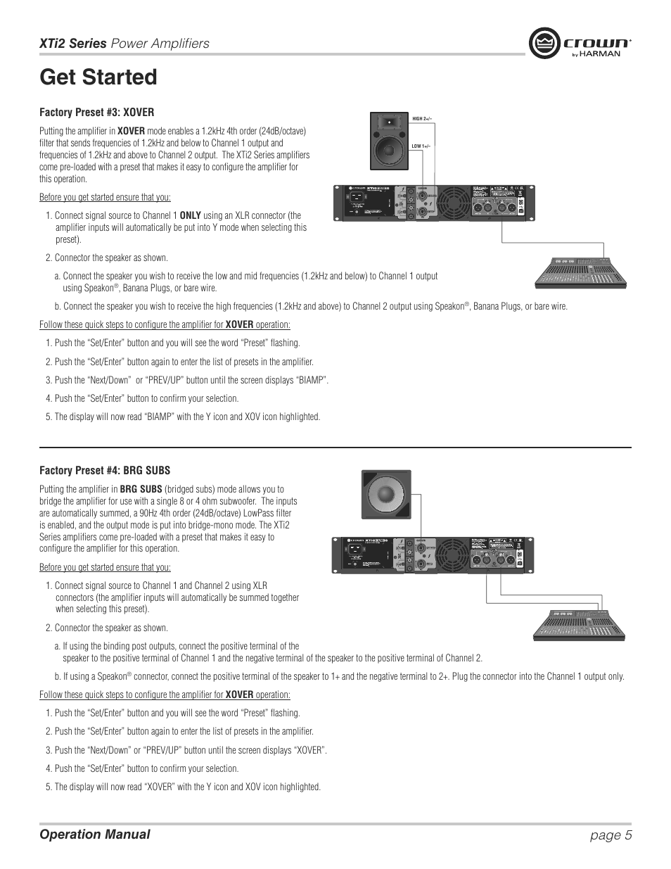 Get started | Crown XTi 2 Series User Manual | Page 5 / 52