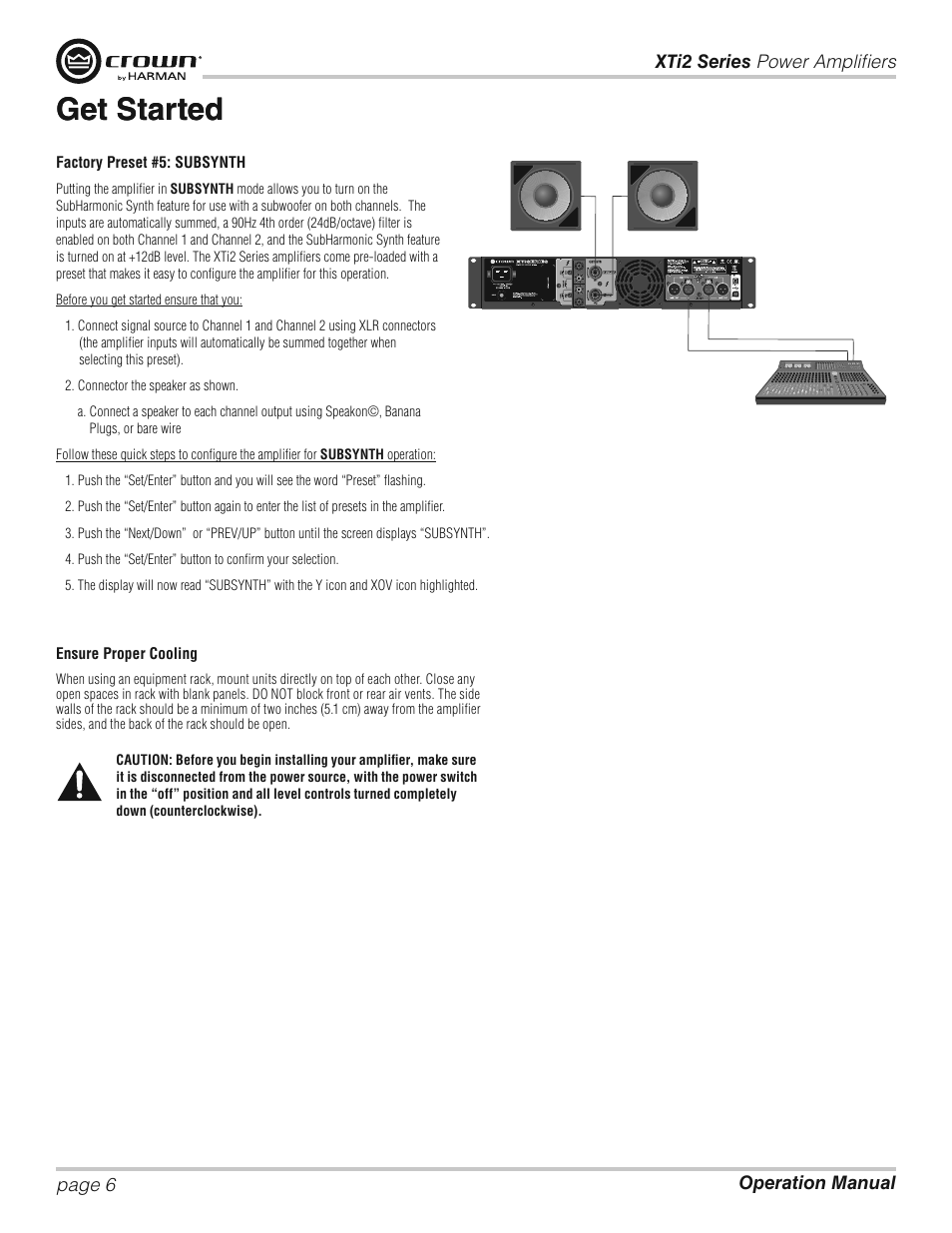 Get started | Crown XTi 2 Series User Manual | Page 6 / 52