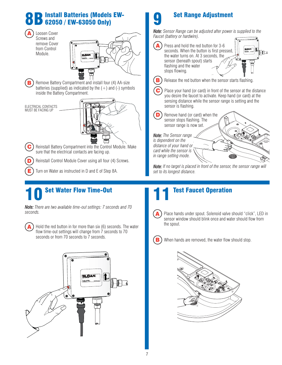 Sloan EW-62000 Installaton User Manual | Page 7 / 12