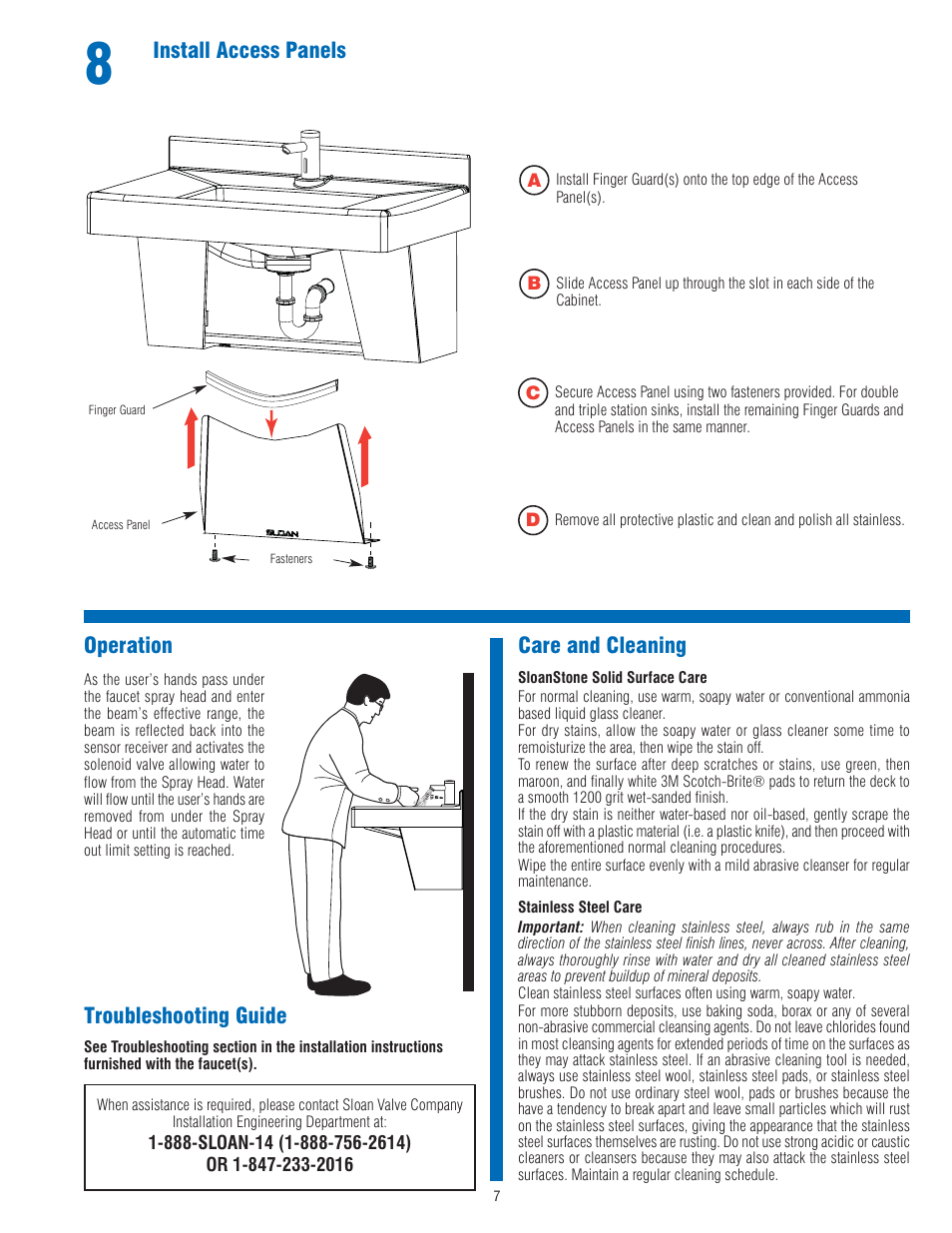 Sloan ELC-81000 Installaton User Manual | Page 7 / 8