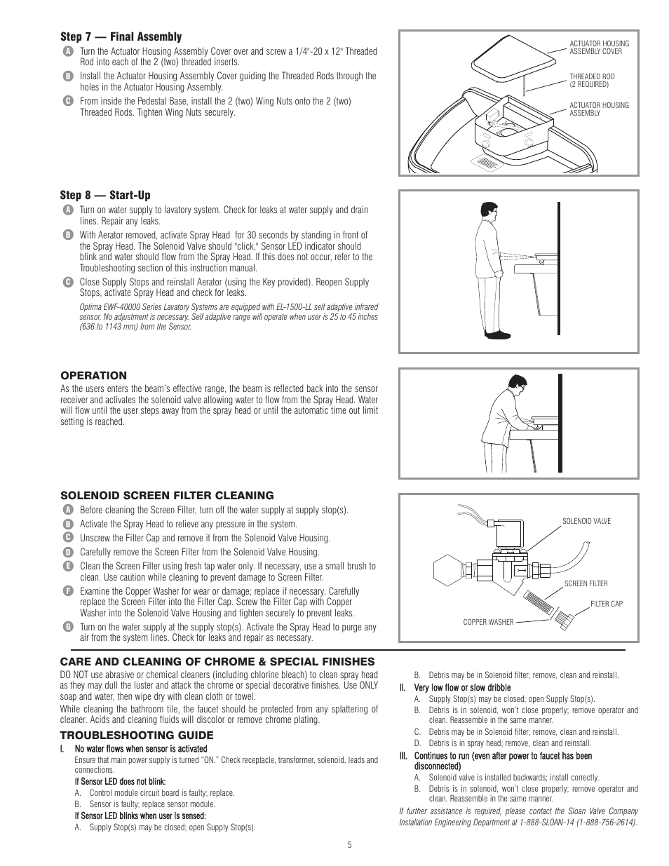 Sloan EWF-42000 Installaton User Manual | Page 5 / 6