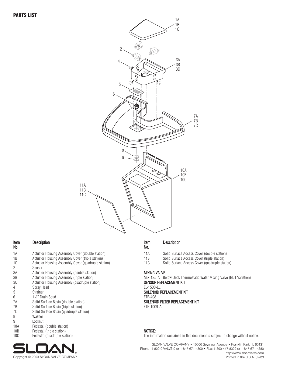 Sloan EWF-42000 Installaton User Manual | Page 6 / 6