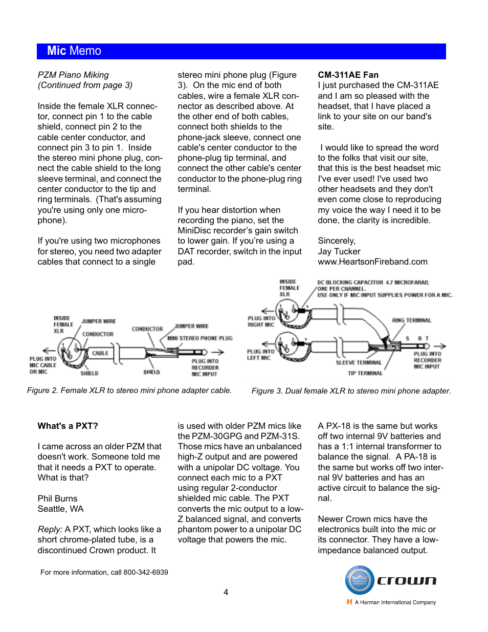 Crown CM-700 User Manual | Page 4 / 4