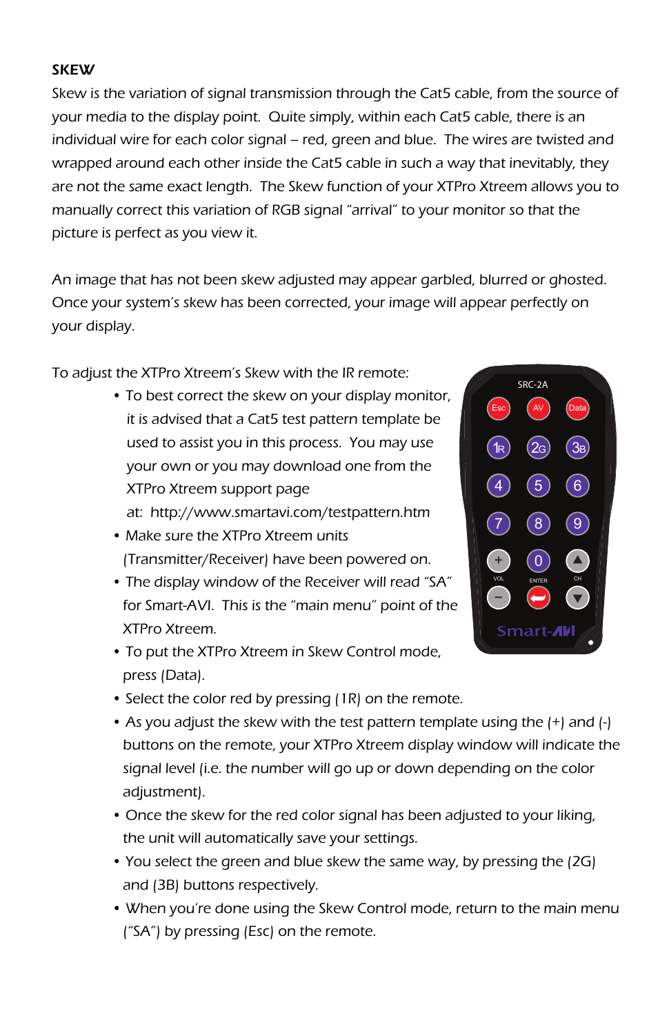Skew test pattern template | Smart Avi XTPro Xtreem User Manual | Page 6 / 8