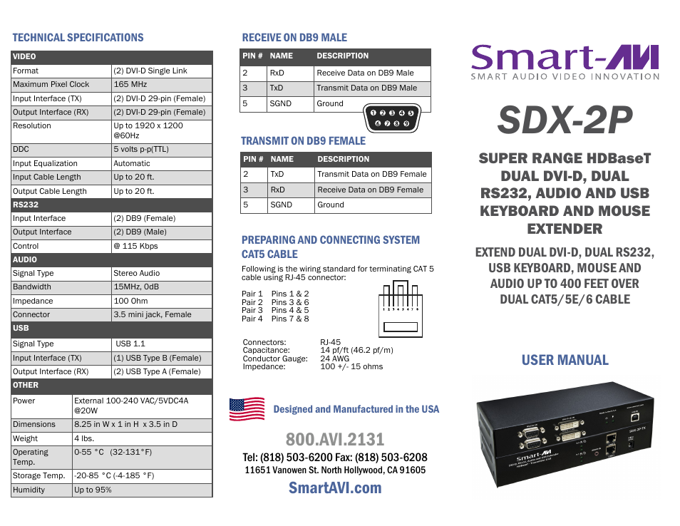 Smart Avi SDX-2P User Manual | 2 pages