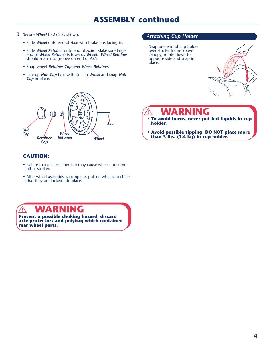 Warning, Assembly continued | Century PM-1016AA User Manual | Page 5 / 40