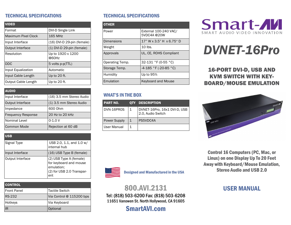 Smart Avi DVN-16Pro User Manual | 2 pages