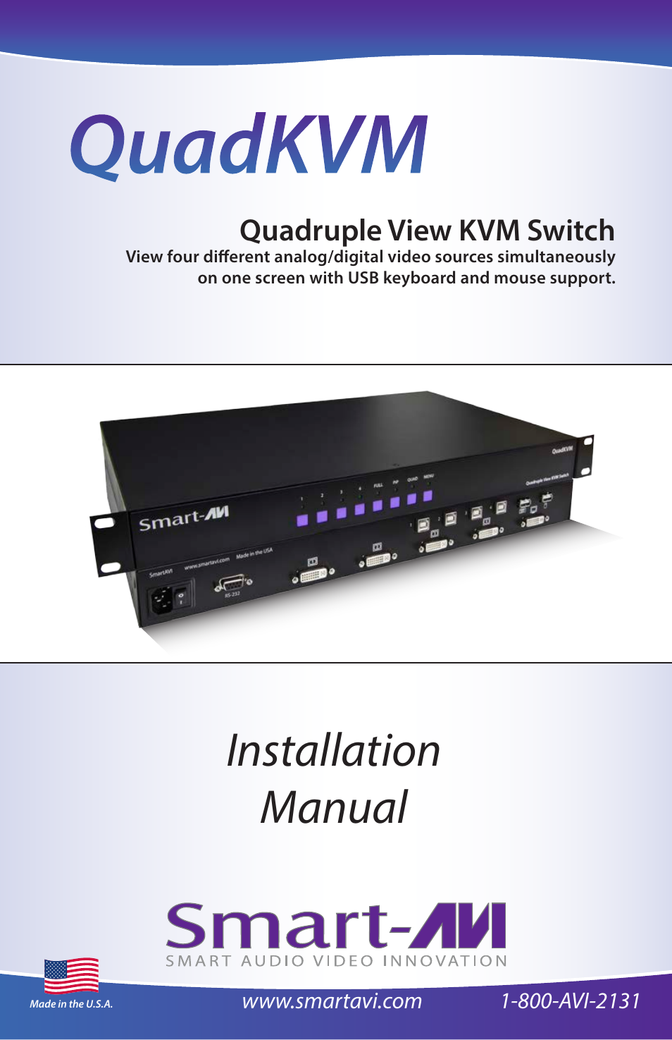 Smart Avi QuadKVM User Manual | 12 pages