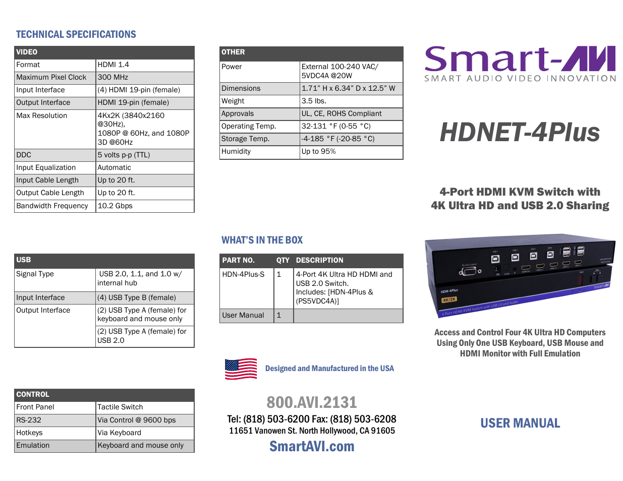 Smart Avi HDN-4Plus User Manual | 2 pages