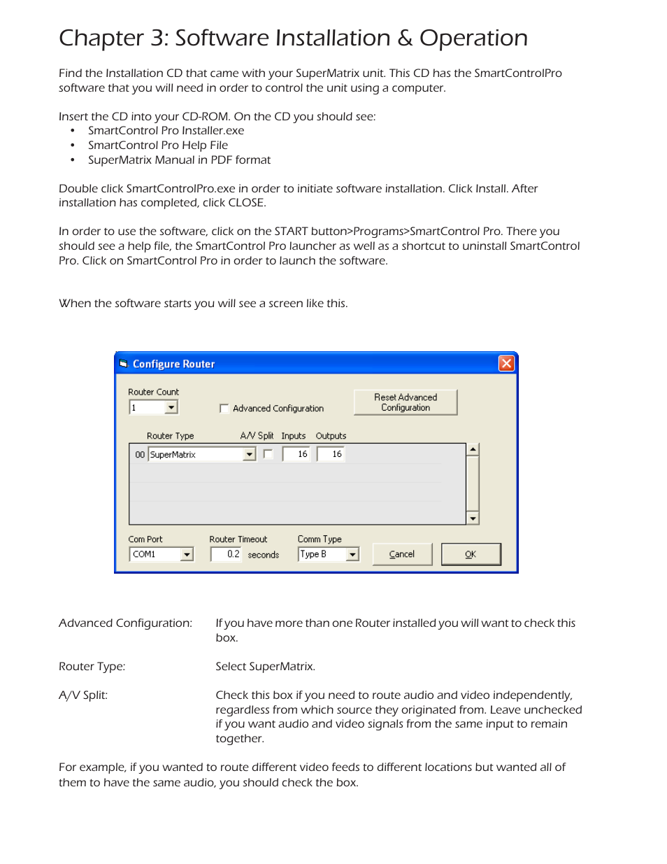 Chapter 3: software installation & operation | Smart Avi SuperMatrix User Manual | Page 16 / 27