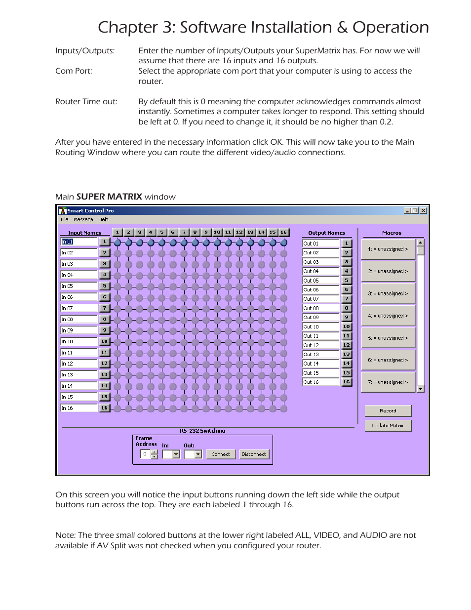 Chapter 3: software installation & operation | Smart Avi SuperMatrix User Manual | Page 17 / 27