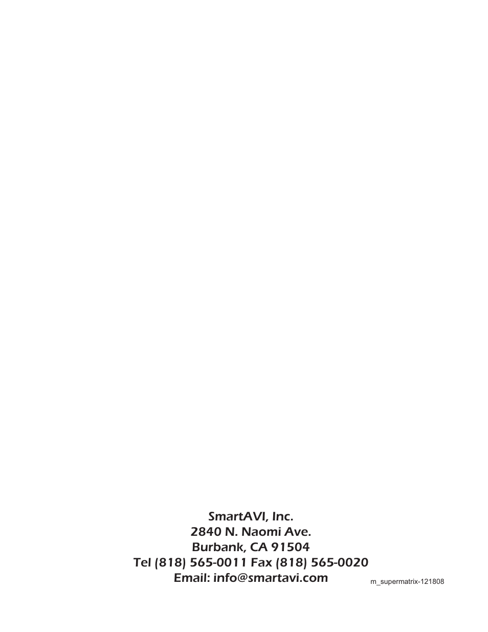 Smart Avi SuperMatrix User Manual | Page 27 / 27