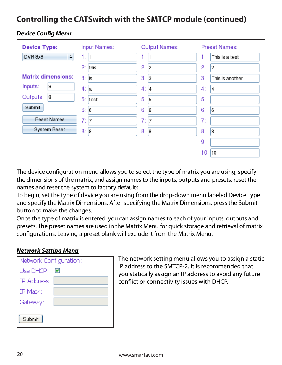 Smart Avi CATSwitch User Manual | Page 20 / 32