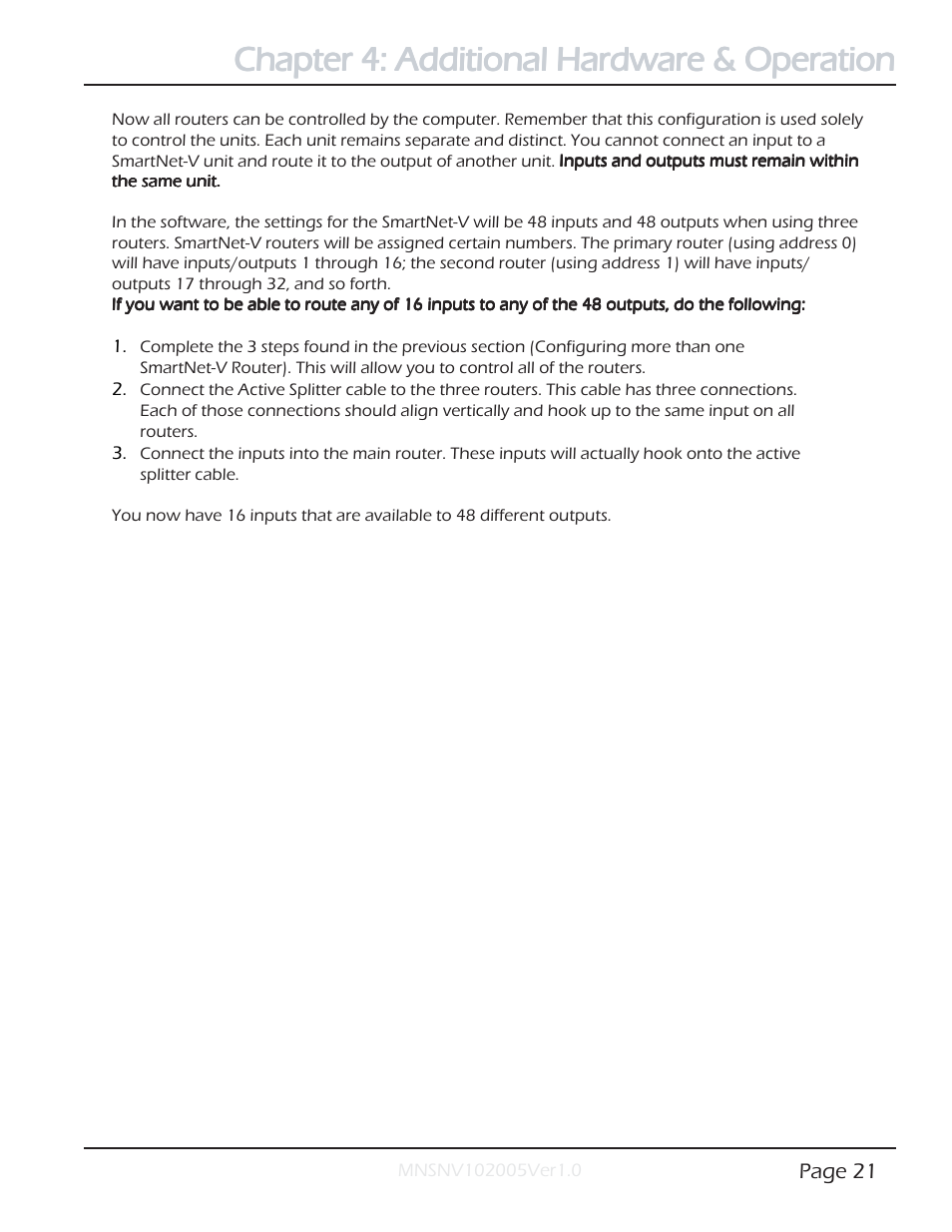 Chapter 4: additional hardware & operation | Smart Avi SmartNet-V User Manual | Page 21 / 32