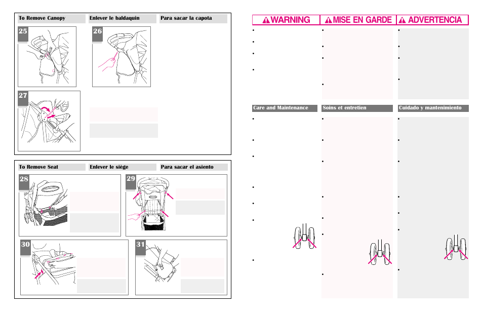 Warning advertencia mise en garde | Century 6965 User Manual | Page 14 / 15