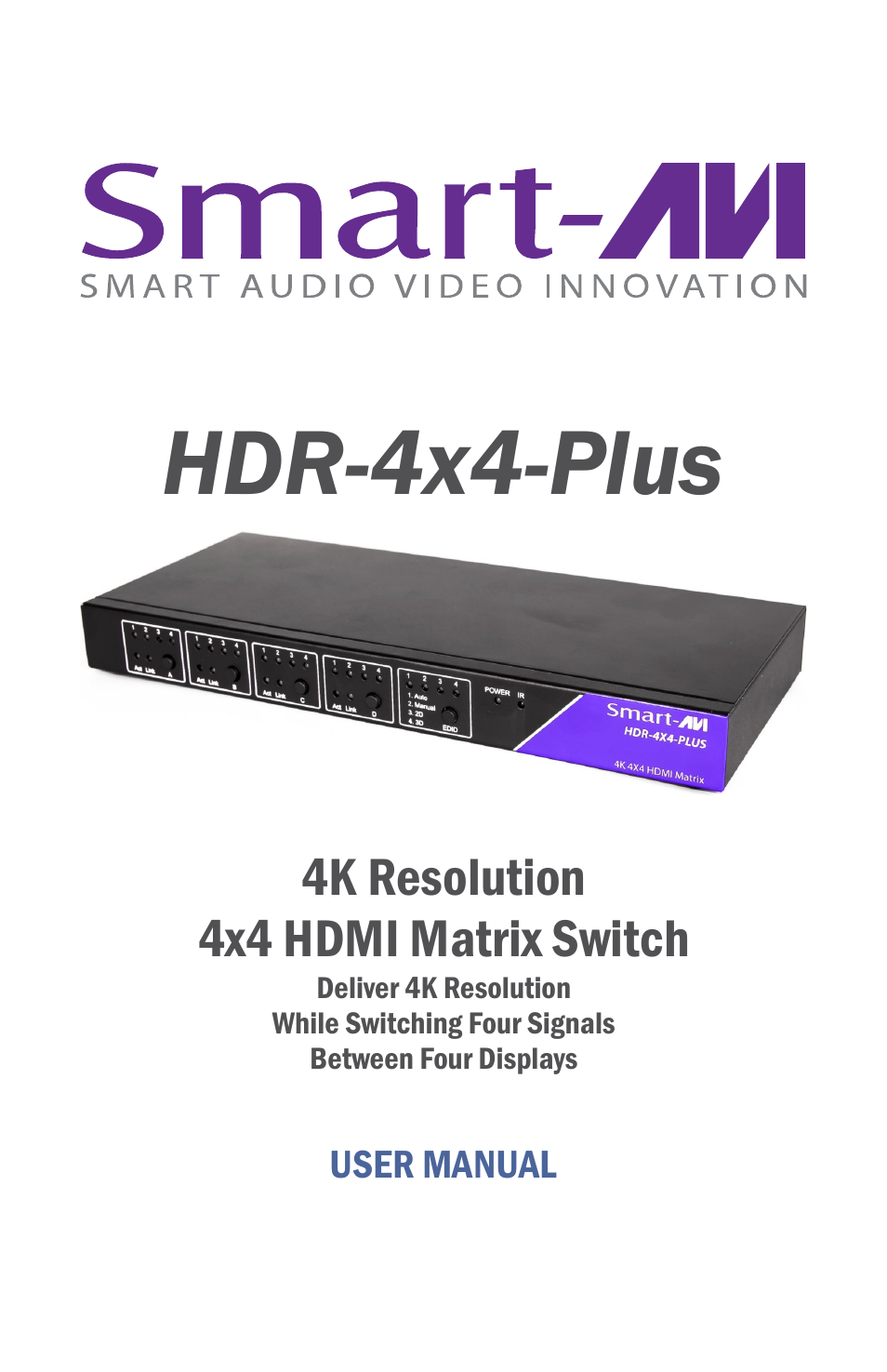Smart Avi HDR-4x4-Plus User Manual | 12 pages