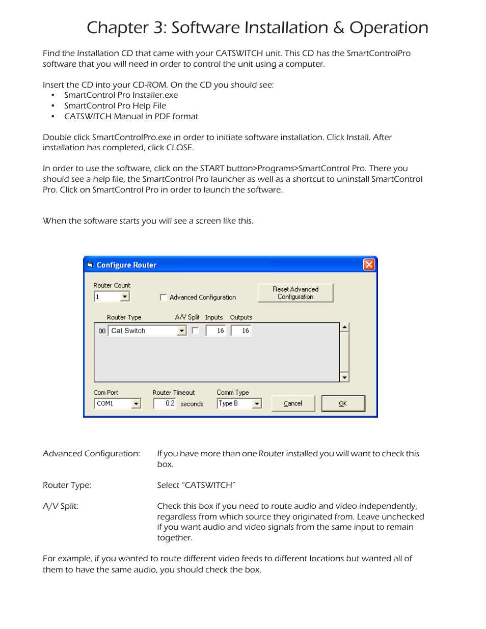 Chapter 3: software installation & operation | Smart Avi CATSwitch User Manual | Page 15 / 27