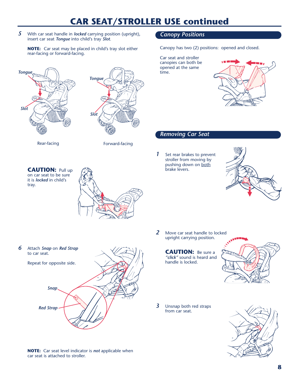 Car seat/stroller use continued | Century Sedona LifeStyle Series User Manual | Page 9 / 16