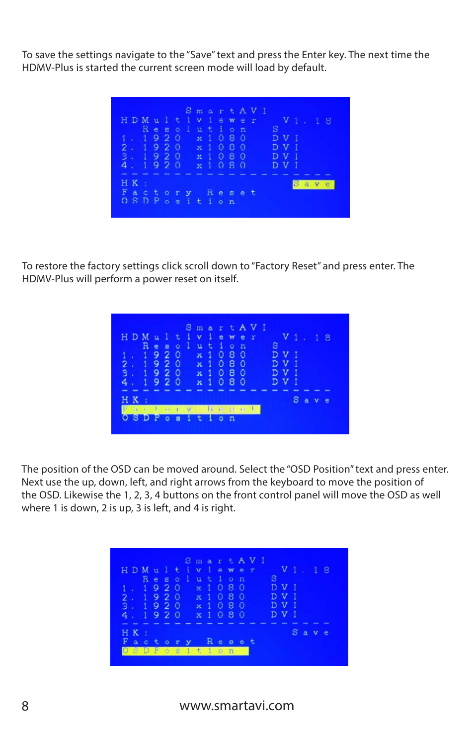 Smart Avi HDMVplus Multiviewer User Manual | Page 8 / 16