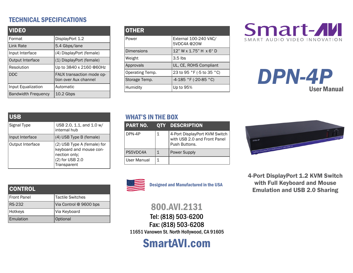Smart Avi DPN-4P User Manual | 2 pages