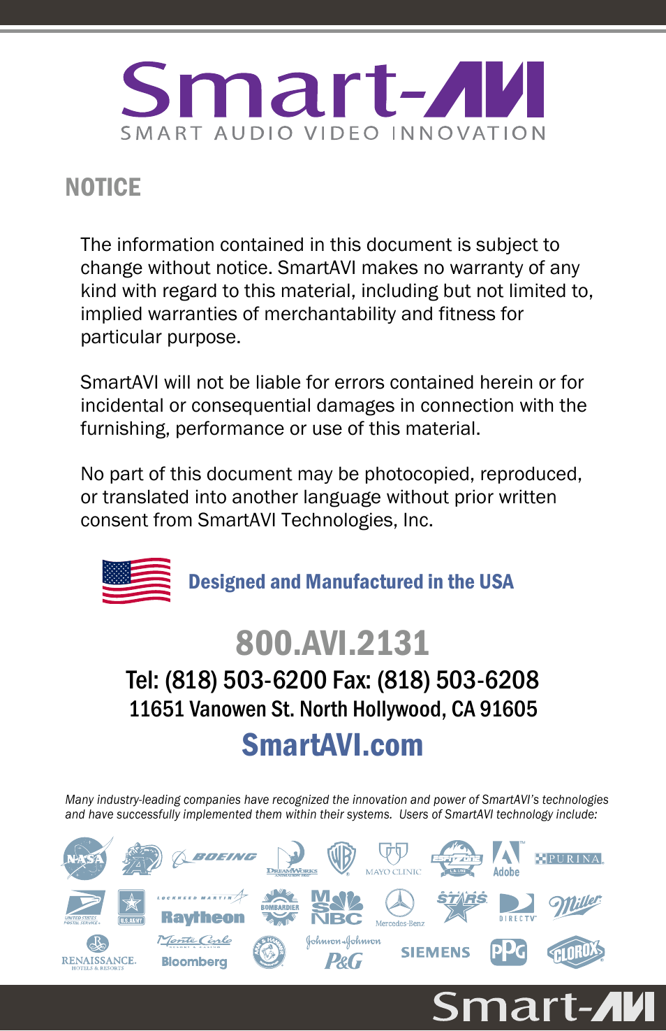 Avi.2131, Notice | Smart Avi SKM-08 User Manual | Page 12 / 12
