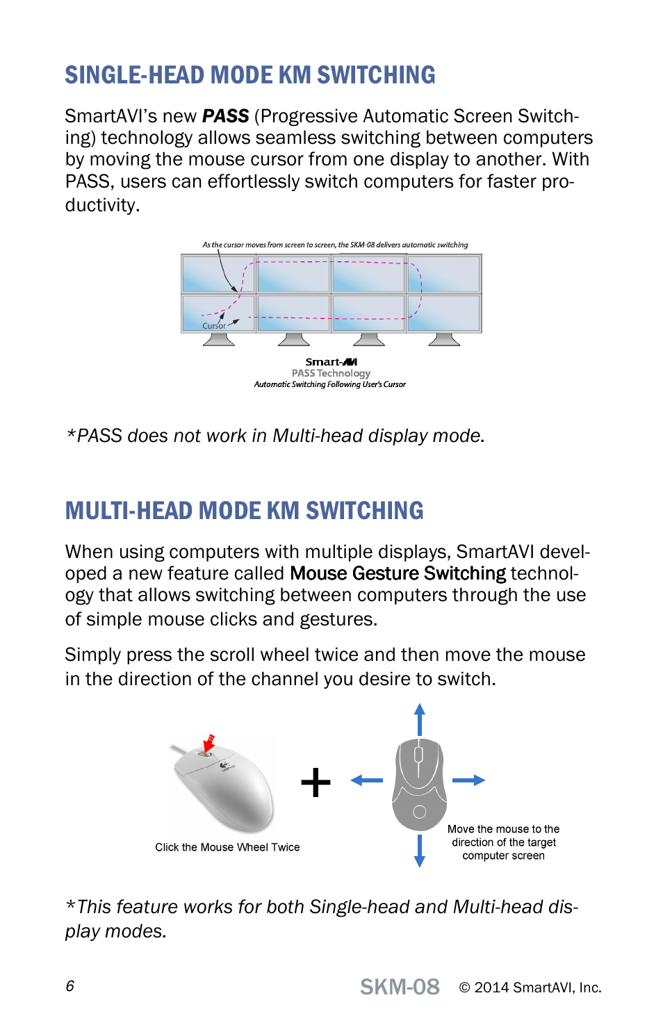 Single-head mode km switching, Multi-head mode km switching, Skm-08 | Smart Avi SKM-08 User Manual | Page 6 / 12