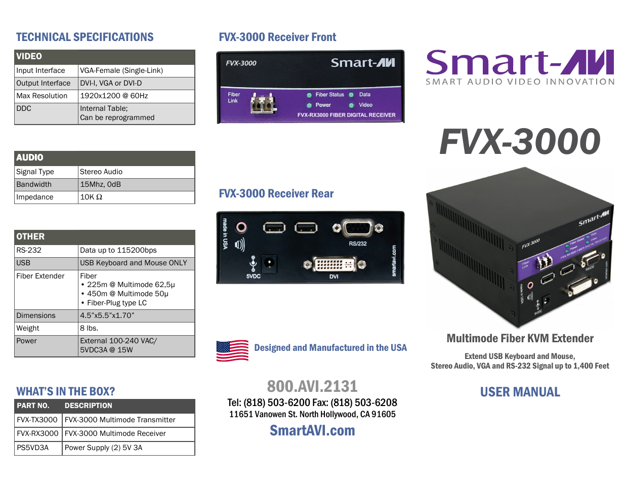 Smart Avi FVX-3000 User Manual | 2 pages