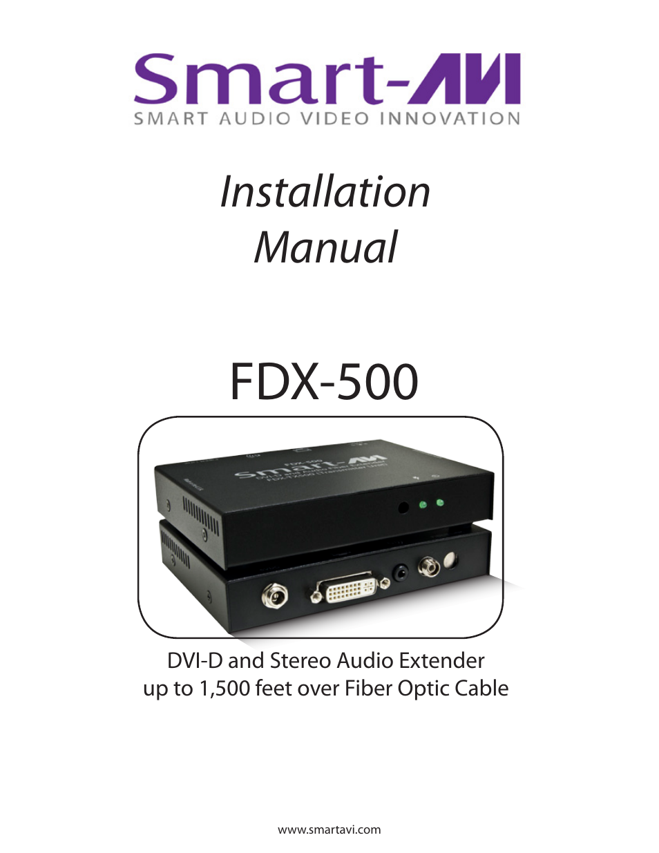 Smart Avi FDX-500 User Manual | 8 pages