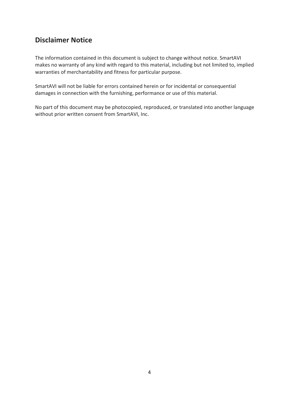Disclaimer notice | Smart Avi SignWare-Pro User Manual | Page 4 / 43