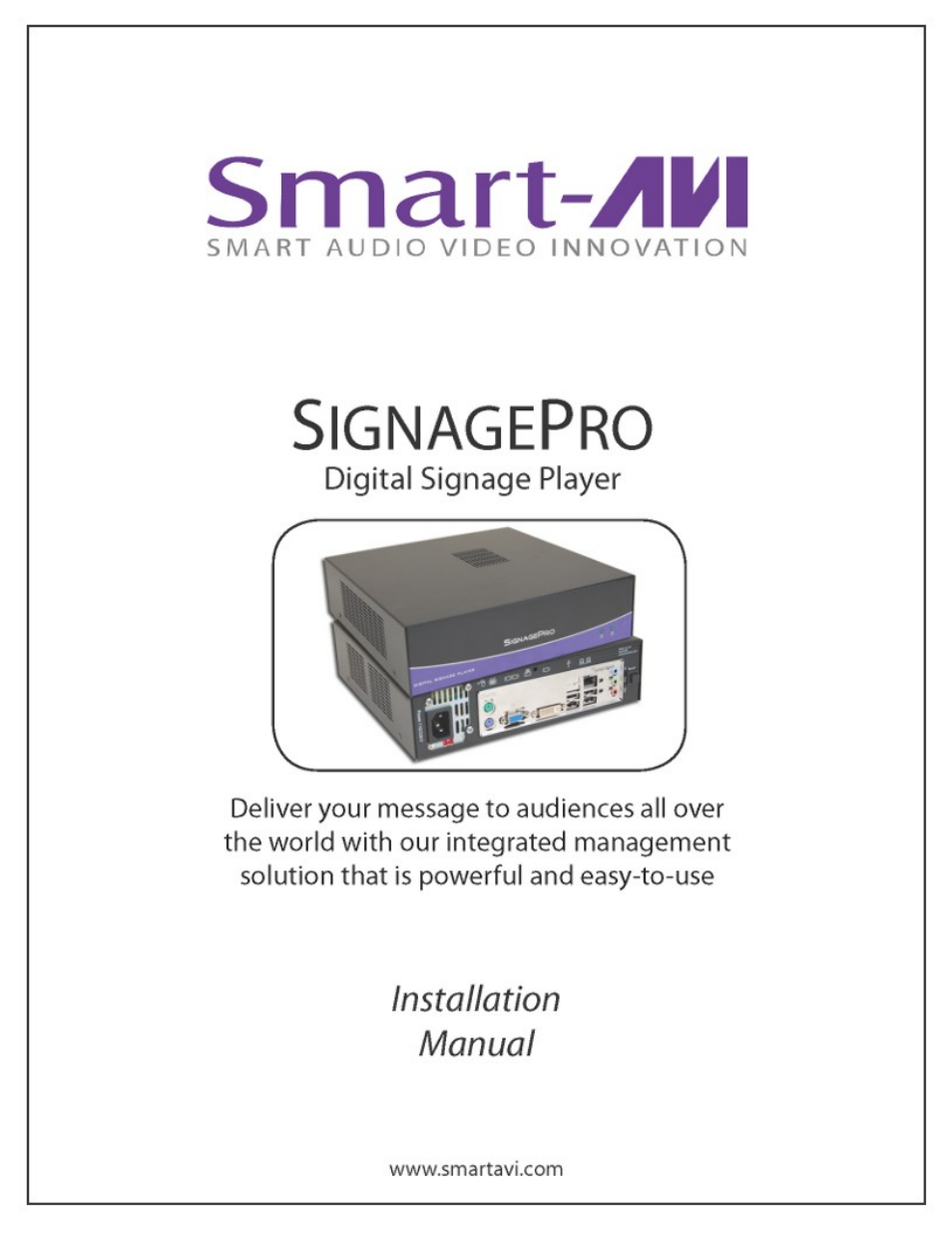 Smart Avi SignagePro User Manual | 108 pages