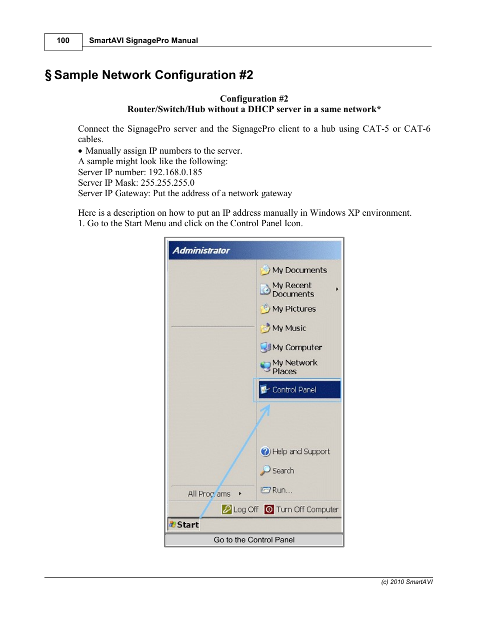 Sample network configuration #2 | Smart Avi SignagePro User Manual | Page 104 / 108