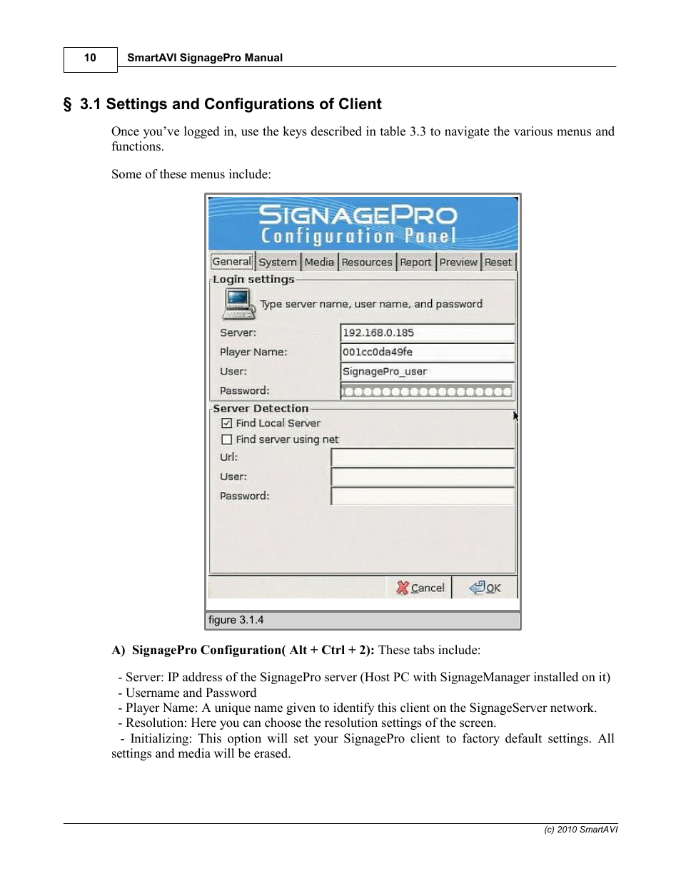 1 settings and configurations of client | Smart Avi SignagePro User Manual | Page 14 / 108
