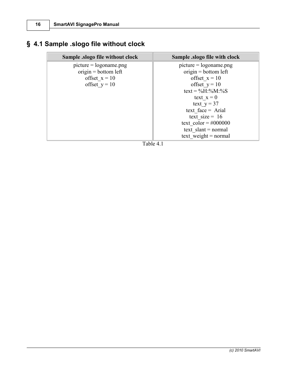 1 sample .slogo file without clock | Smart Avi SignagePro User Manual | Page 20 / 108