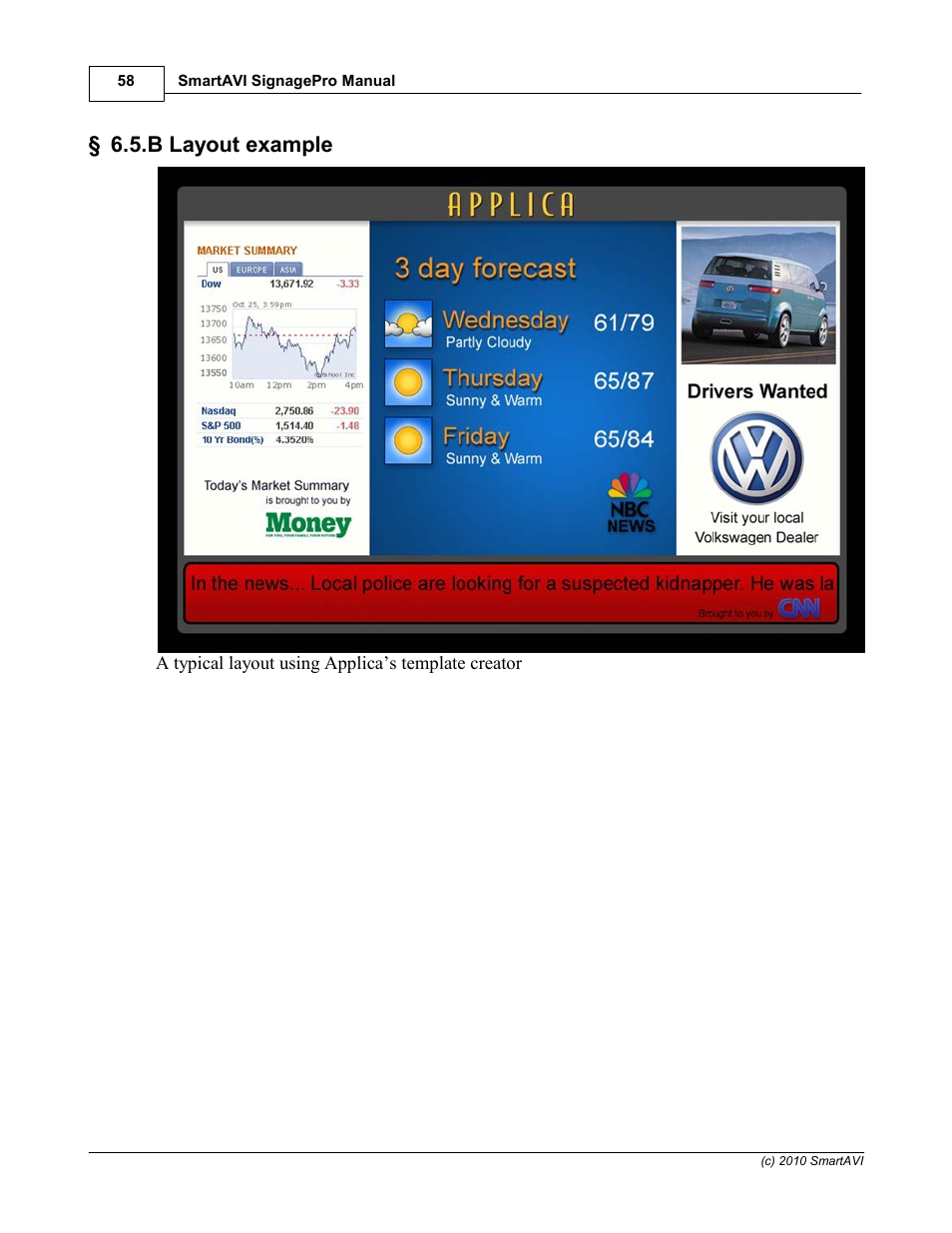 B layout example | Smart Avi SignagePro User Manual | Page 62 / 108