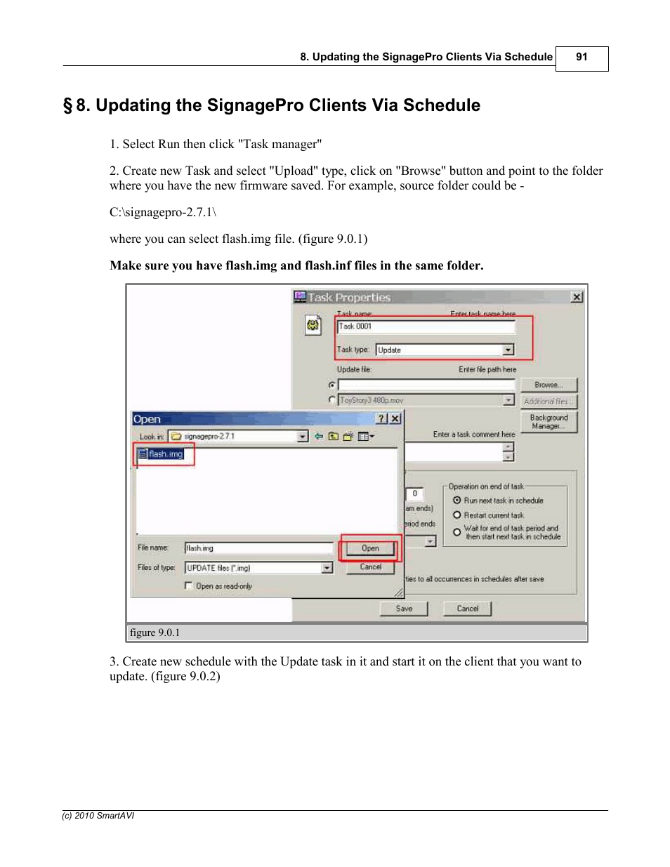 Updating the signagepro clients via schedule | Smart Avi SignagePro User Manual | Page 95 / 108