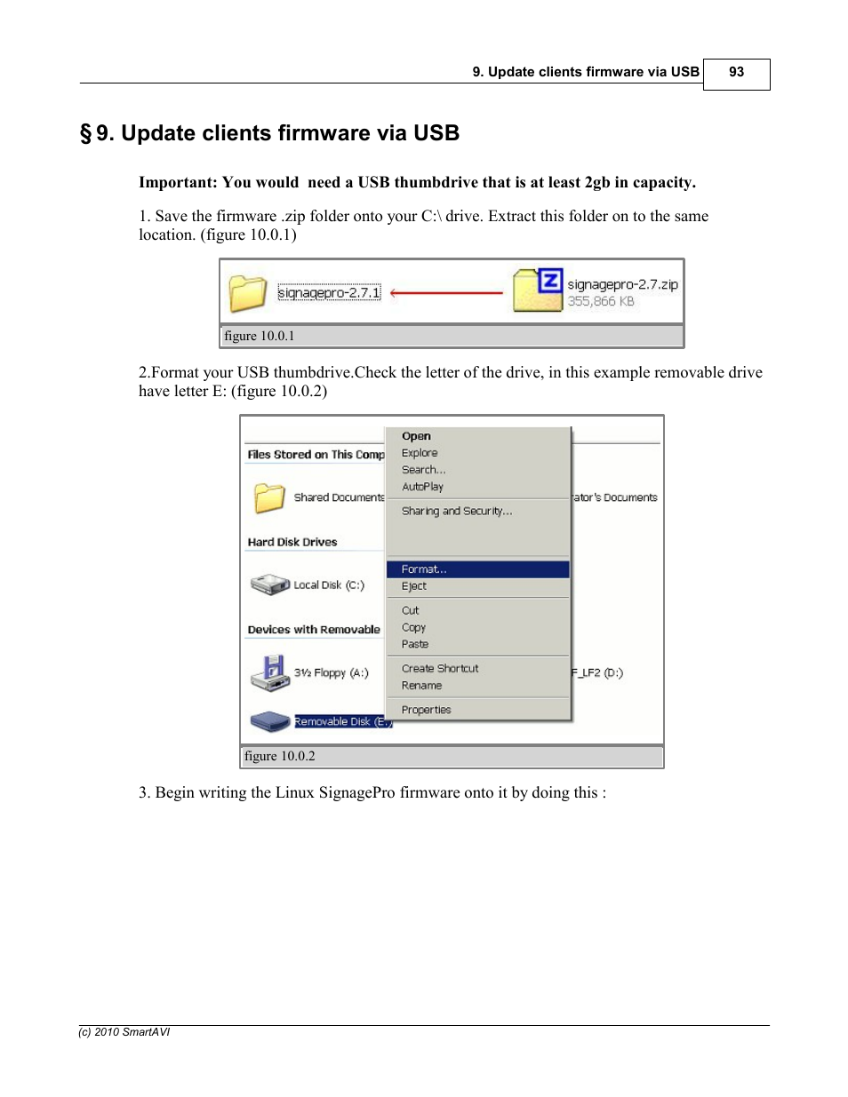Update clients firmware via usb | Smart Avi SignagePro User Manual | Page 97 / 108