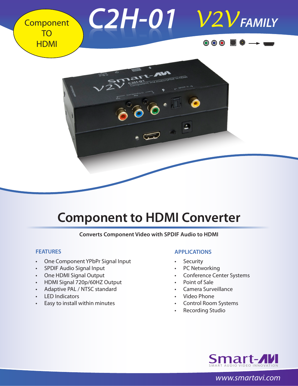 Smart Avi V2V-C2H-01 User Manual | 2 pages