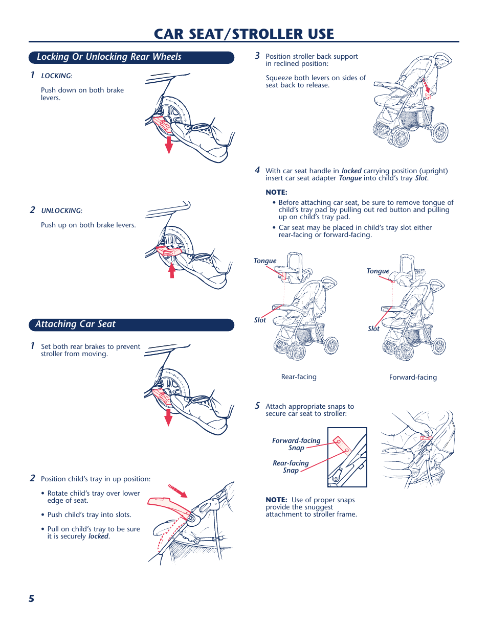 Car seat/stroller use | Century Travel SolutionsTM Plus User Manual | Page 6 / 40