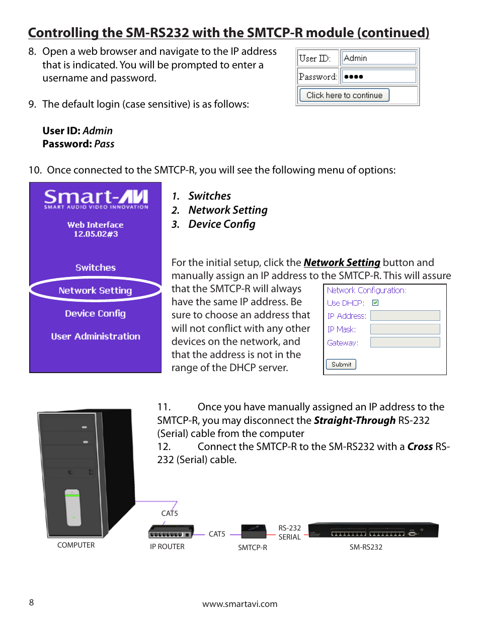Smart Avi SM-RS232 User Manual | Page 8 / 16