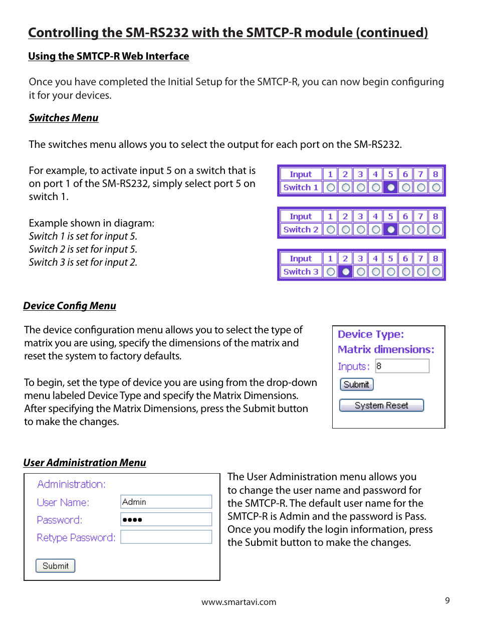 Smart Avi SM-RS232 User Manual | Page 9 / 16