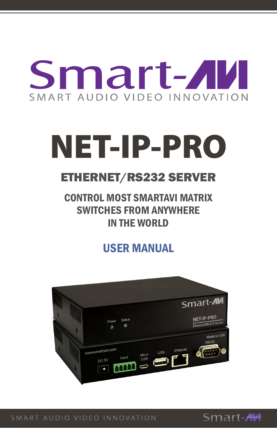 Smart Avi Net-IP-Pro User Manual | 16 pages