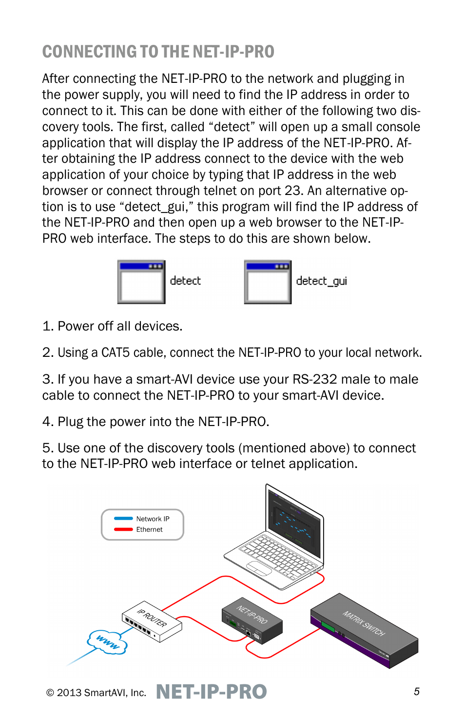 Connecting to the net-ip-pro | Smart Avi Net-IP-Pro User Manual | Page 5 / 16