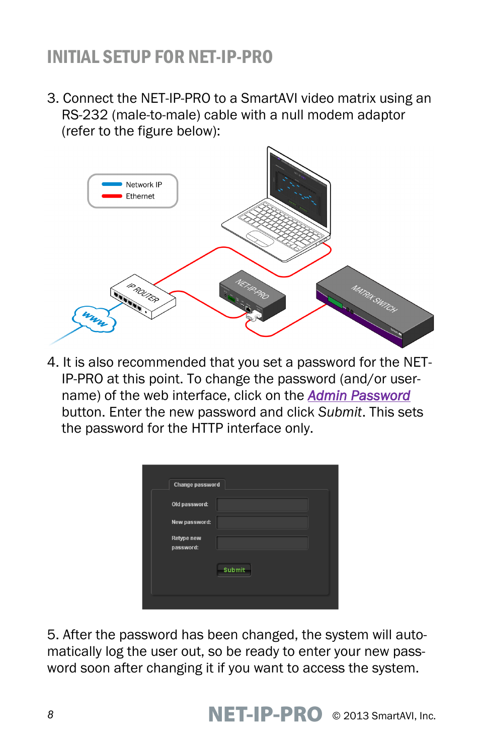 Initial setup for net-ip-pro | Smart Avi Net-IP-Pro User Manual | Page 8 / 16
