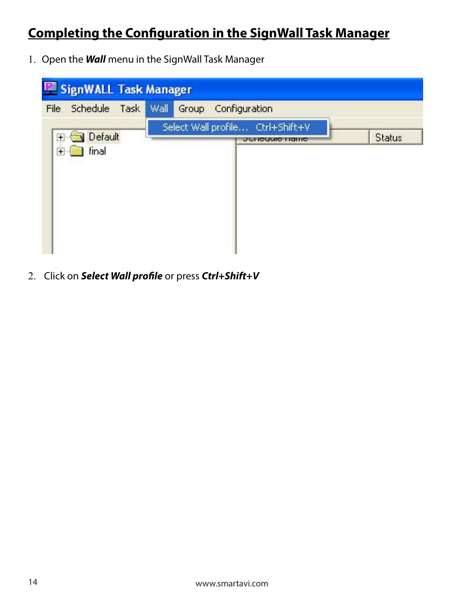 Smart Avi SignWall User Manual | Page 14 / 16