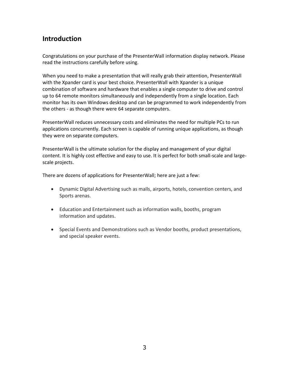 Introduction | Smart Avi PresenterWall User Manual | Page 3 / 48