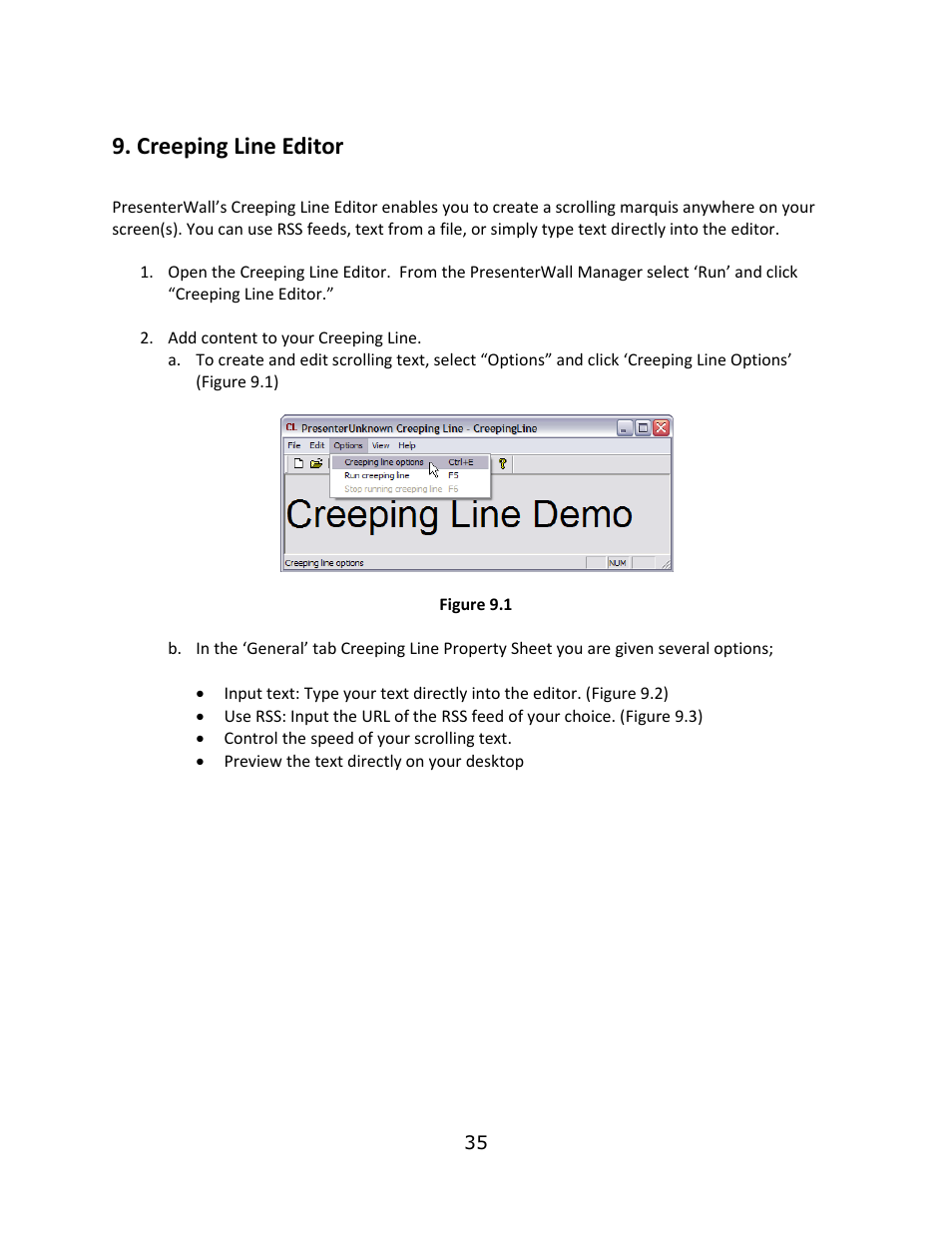 Creeping line editor | Smart Avi PresenterWall User Manual | Page 35 / 48