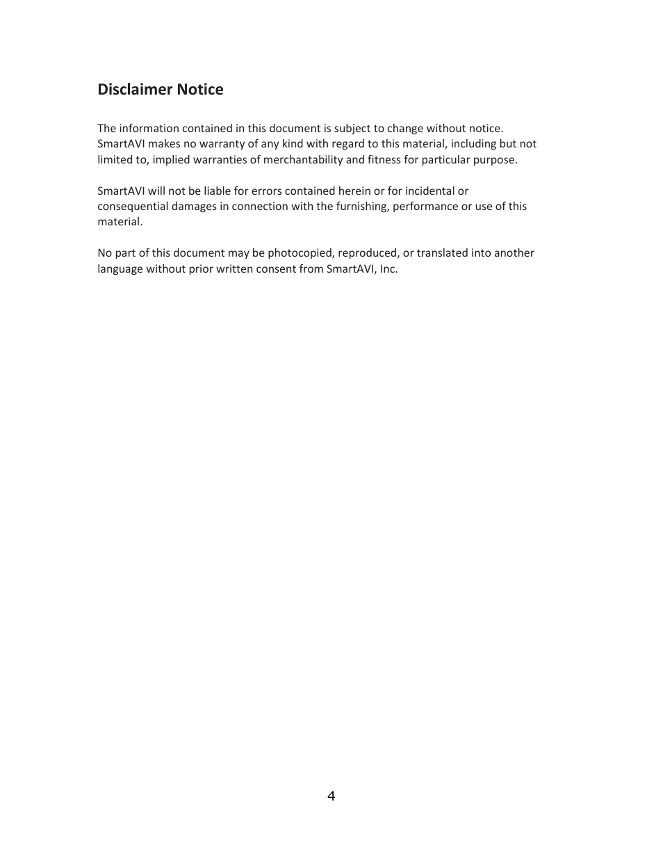 Disclaimer notice | Smart Avi PresenterWall User Manual | Page 4 / 48