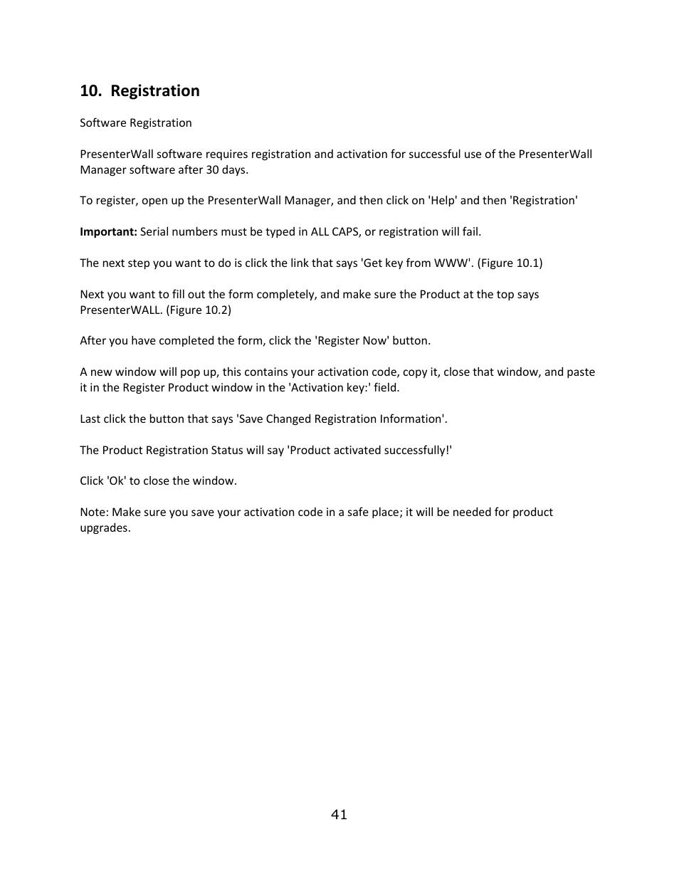 Registration | Smart Avi PresenterWall User Manual | Page 41 / 48